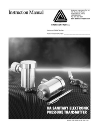 Thumbnail of document Manual - HA Autoclaveable Pressure Transmitter